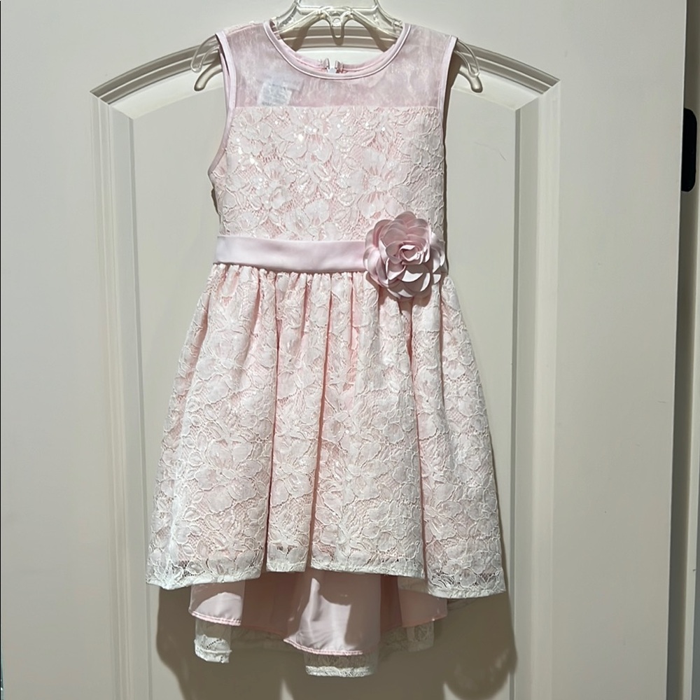 Elegant Pink Lace Kids Dress